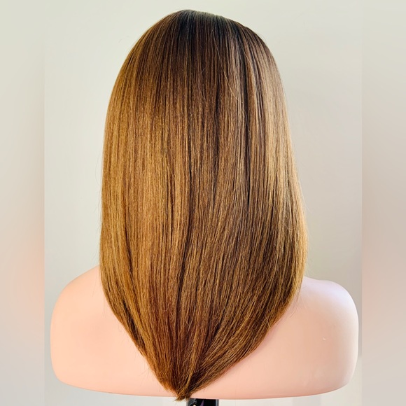 Ombre Brown “Put On & Go” Premium Fiber Wig for Daily Wear or Events - Picture 6 of 7